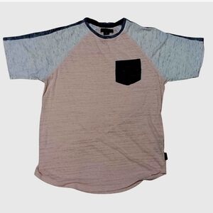 Ocean Current Pink and Gray Raglan Tee